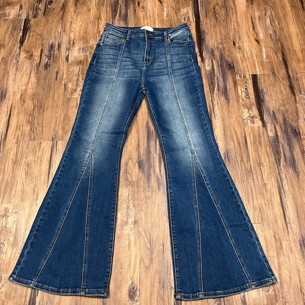 Risen brand Split-Seam Flared Jeans